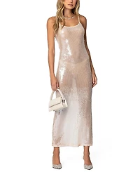 Edikted Sheer Sequin Slitted Maxi Dress