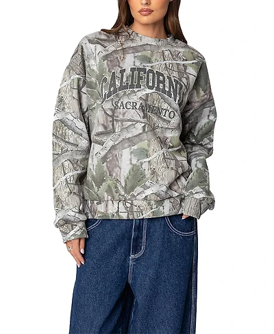 Edikted Cali Baby Camo Sweatshirt