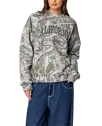 Edikted Cali Baby Camo Sweatshirt