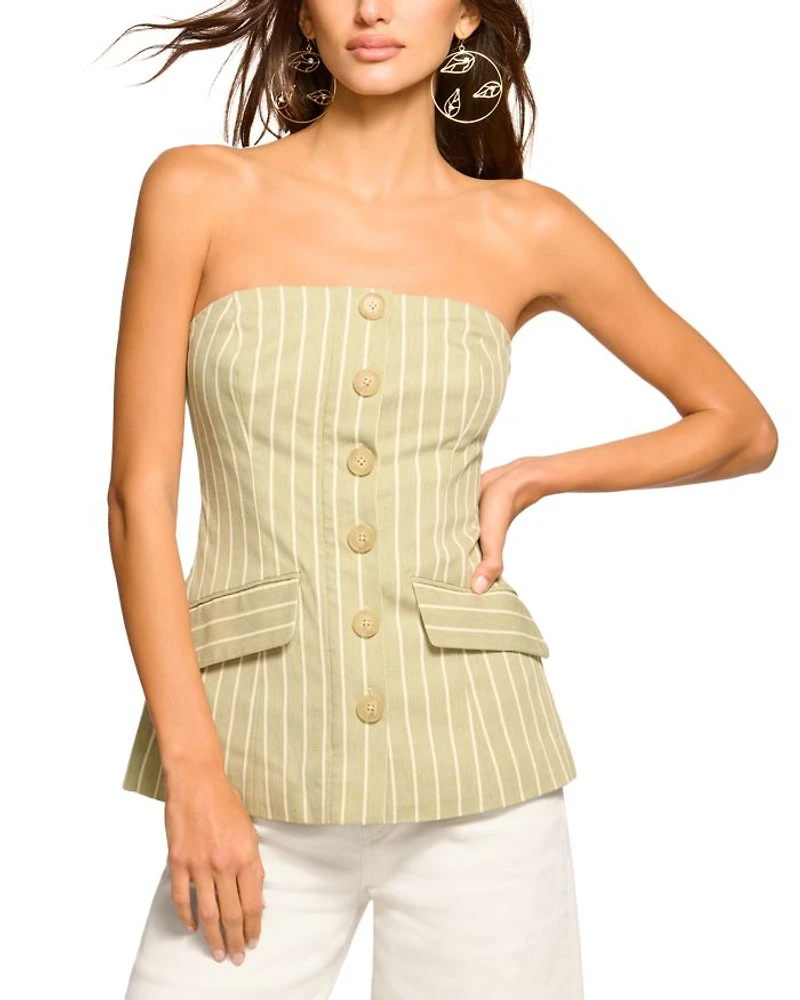 Tiffany Striped Strapless Top