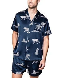 Panthère de Nuit Silk Printed Short Pajama Set