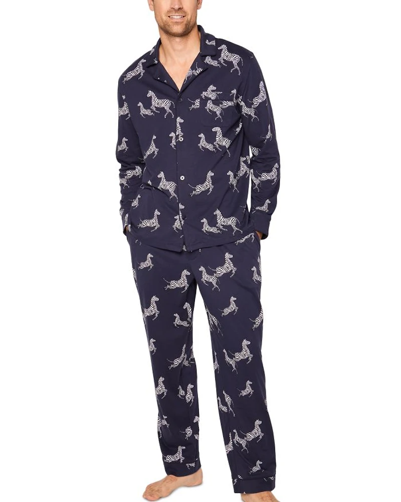 Zebre de Nuit Pima Cotton Printed Pajama Set