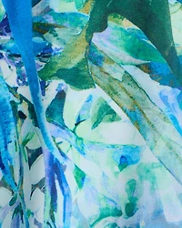 Chiffon Criss Cross Off-the-Shoulder Leaf Print Gown