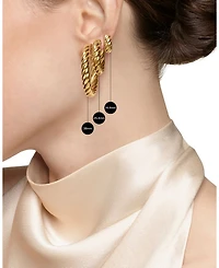 Crossover Hoop Earrings in Sterling Silver, 33.7mm