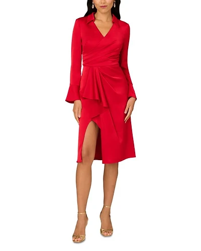 Crepe Back Satin Midi Dress