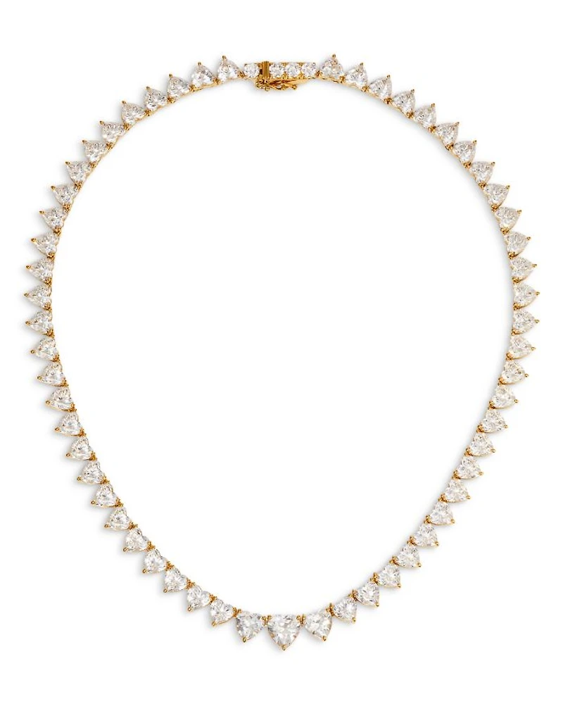 Real Love Heart Cubic Zirconia Collar Necklace, 16"