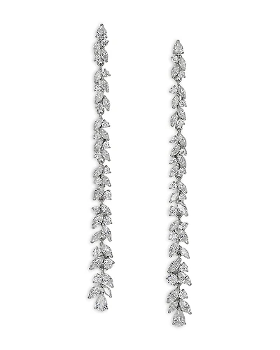Nadri Sav Cubic Zirconia Cluster Linear Drop Earrings