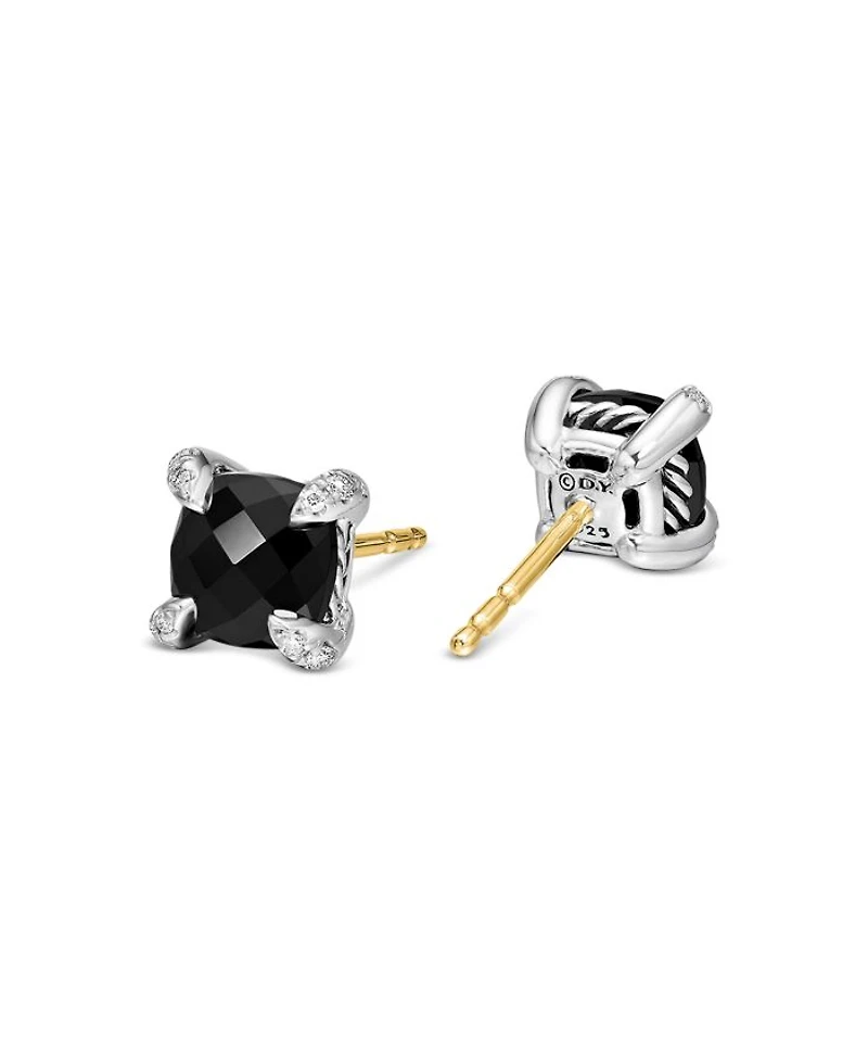 Châtelaine® Stud Earrings with Gemstones and Diamonds