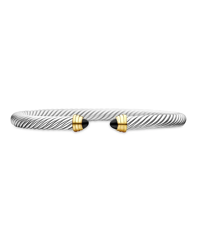 David Yurman Cable Classics Bracelet with Black Onyx and 14K Gold