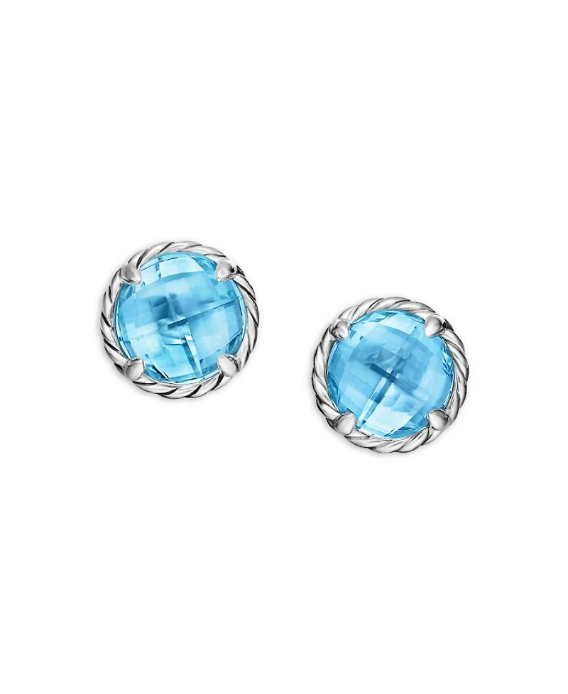 Châtelaine Earrings with Blue Topaz
