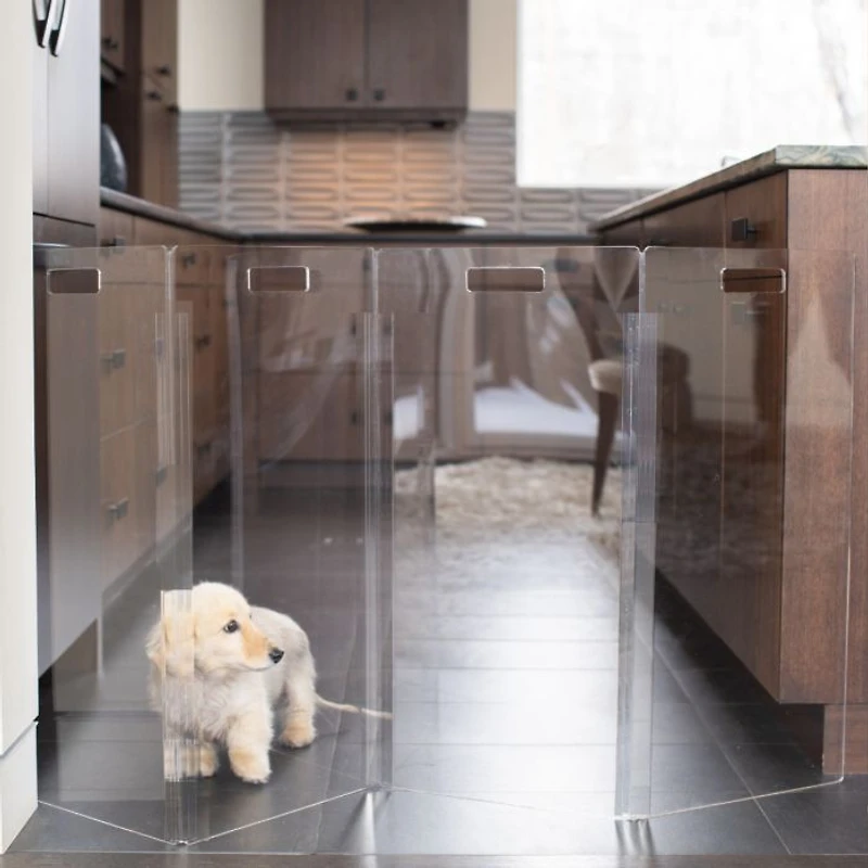 Clear Freestanding Pet Gate Zig Zag