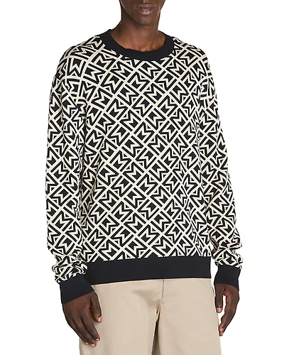 Moncler Cotton Crewneck Graphic Monogram Sweater
