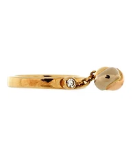 Trinity Knot Charm Ring 18K Gold with 18K Tricolor Gold and Diamond