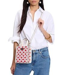 Manhattan Pixel Hearts Embossed Saffiano Leather Mini Tote