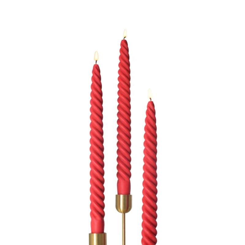 Molua Tapered Swirl Candles, Set of 3