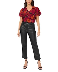 Floral Print Ruffled Sleeve Top