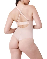Suit Your Fancy Plunge Low Back Thong Bodysuit