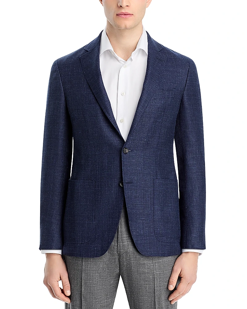 Canali Kei Melange Hopsack Unstructured Regular Fit Sport Coat