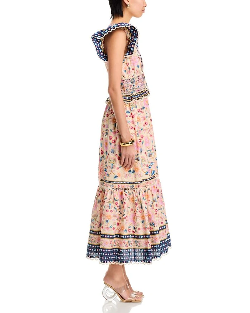 Superbloom Tapestry Cream Maxi Dress