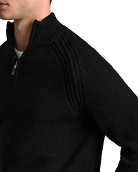 Roberts Wool & Nylon Seam Detail Regular Fit Half Zip Sweater