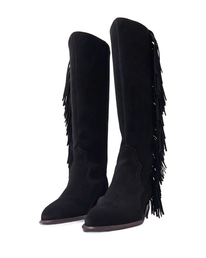Women's Fringed Suede Cowboy Boots