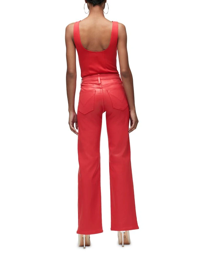 Rosie High Rise Wide Leg Jeans Poinsettia