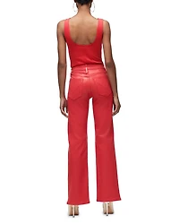 Rosie High Rise Wide Leg Jeans Poinsettia