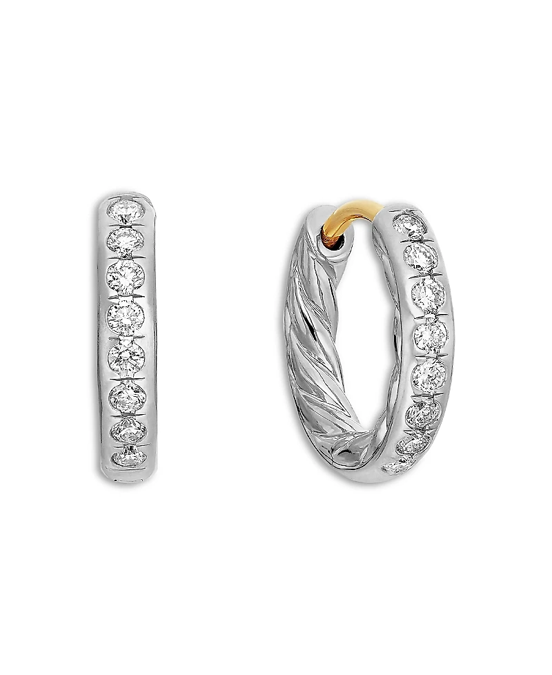 David Yurman Sculpted Cable Huggie Hoop Earrings