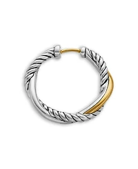 Petite Infinity Hoop Earrings in Sterling Silver with 14K Yellow Gold