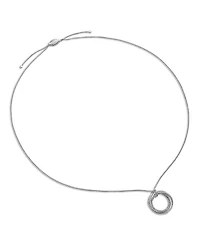 Crossover Pendant Necklace with Diamonds
