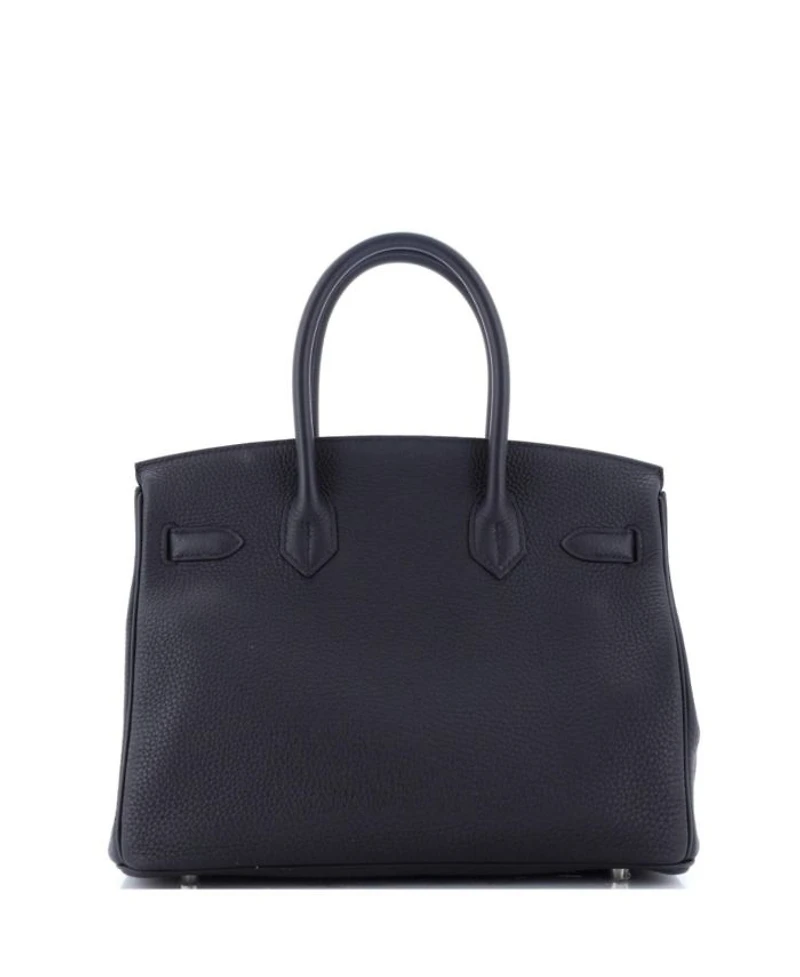 Pre-Owned HERMES Pre-Owned Hermes Birkin 30 Handbag Black Togo with Palladium Hardware