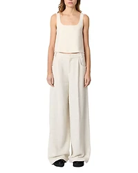 Wide Leg Tweed Trousers