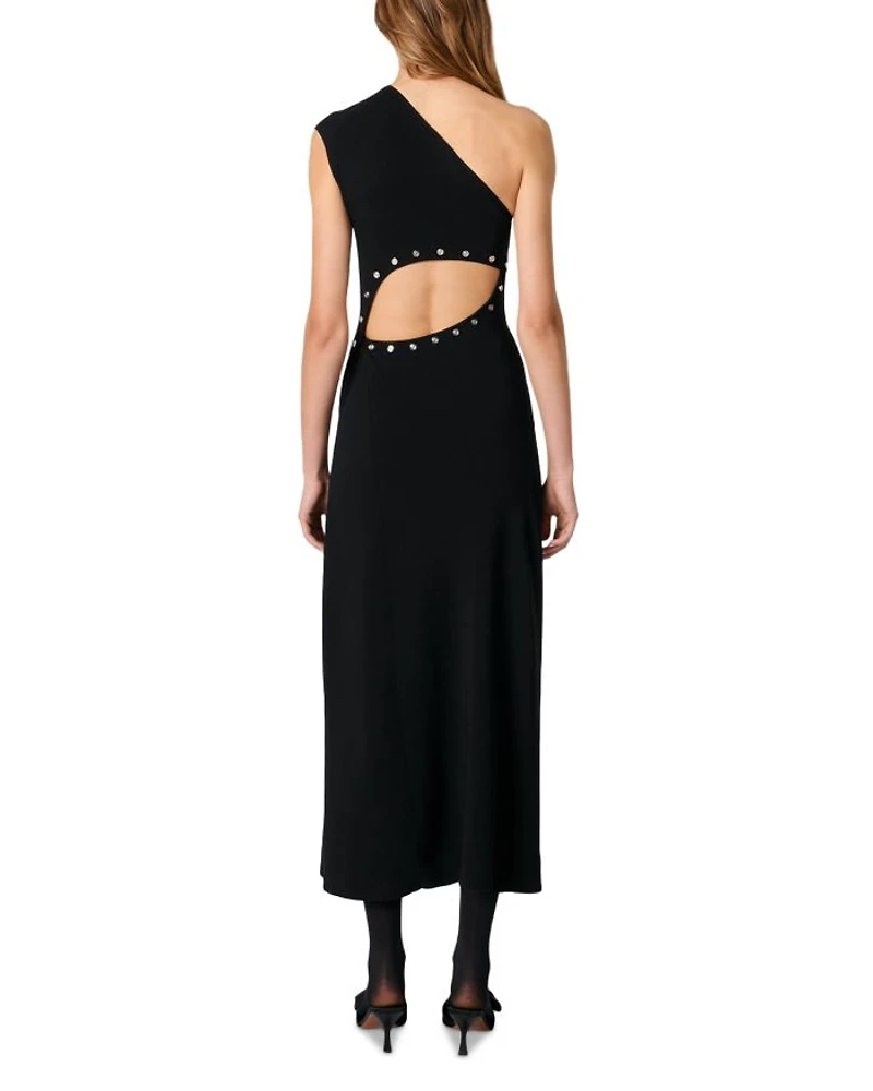 Asymmetric Knit Maxi Dress