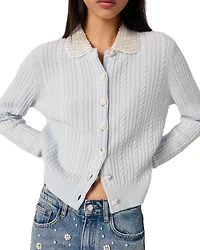 Cardigan with Jewelry Collar