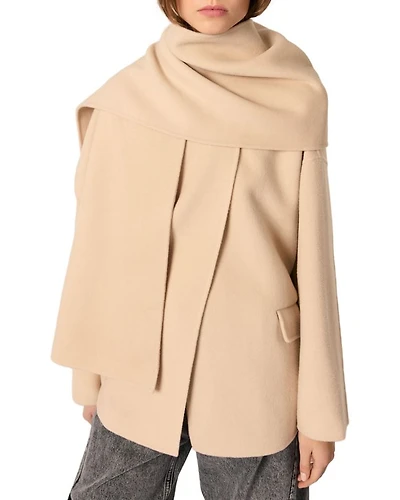 Double-Faced Coat with Scarf