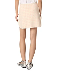 Short Tweed Effect Knit Skirt