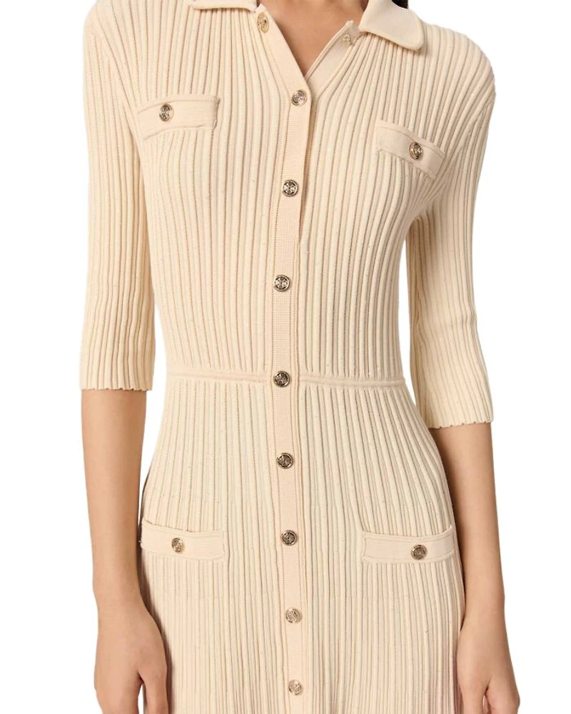 Sequin Embellished Knit Midi Dress
