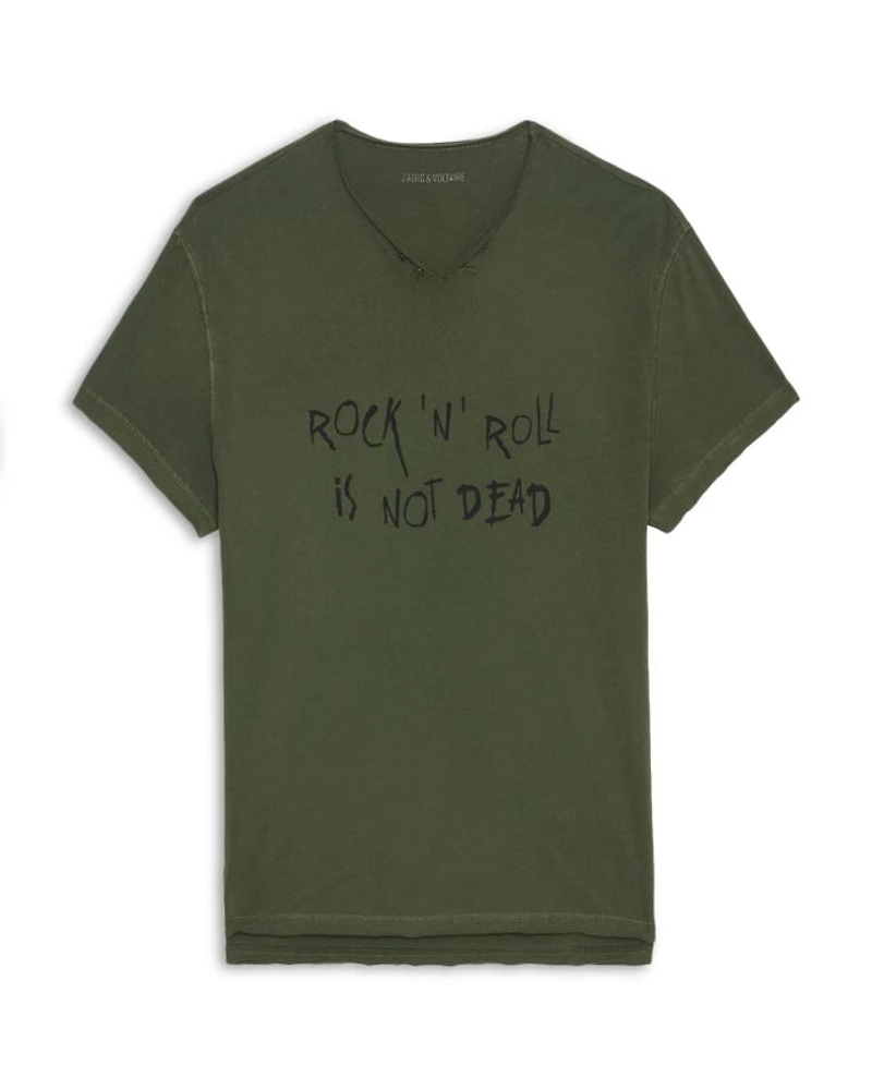 Monasti Cotton Rock 'N' Roll Graphic Henley