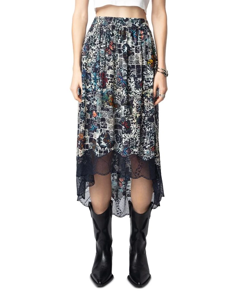 Joslin Lace Trim Midi Skirt