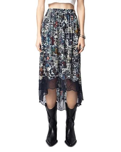 Joslin Lace Trim Midi Skirt