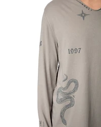 Monastir Tattoo Print Long Sleeve Henley