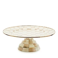 Mackenzie-Childs Mocha Check Large Pedestal Platter