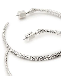 Serpent Hoop Earrings in Silver Tone