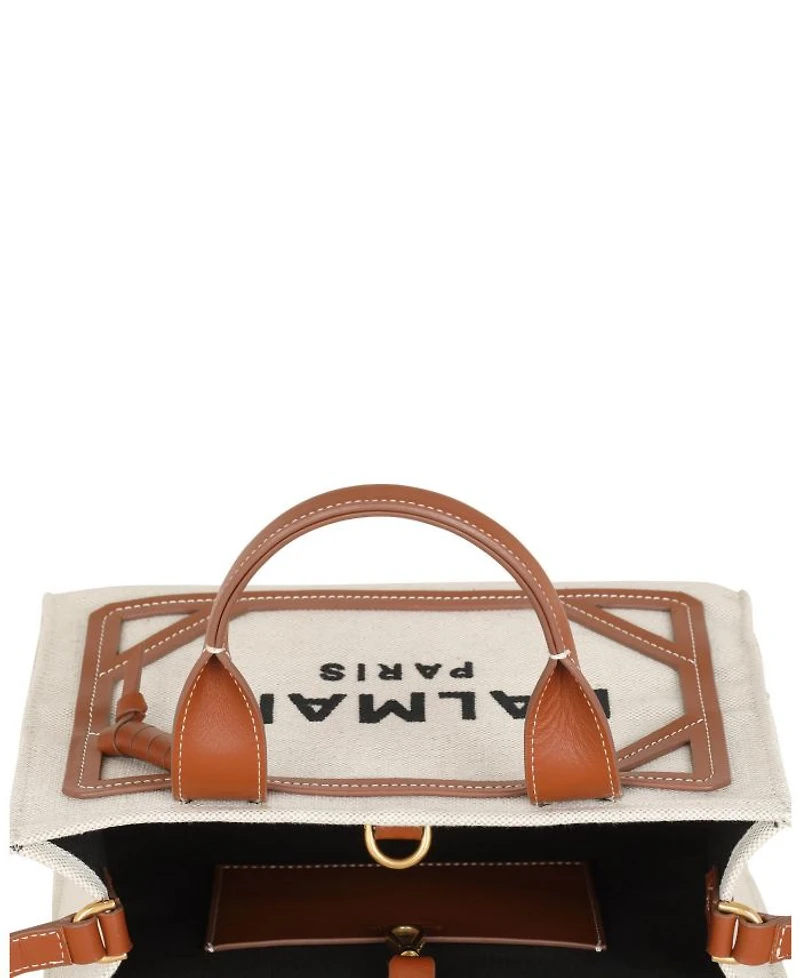 Women's B-Army Small Tote Bag in Canvas and Leather