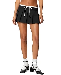 Edikted Contrast Drawstring Pleated Mini Skort
