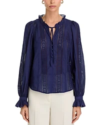 Cotton Lace Inset Blouse - Exclusive
