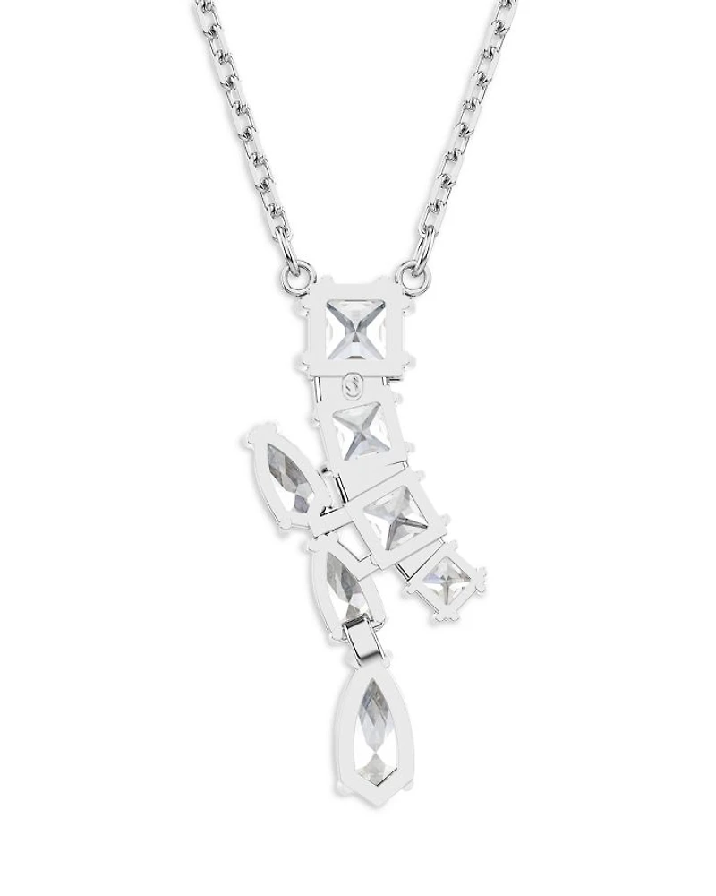 Matrix Mixed Cut Crystal Pendant Necklace, 15"-18"