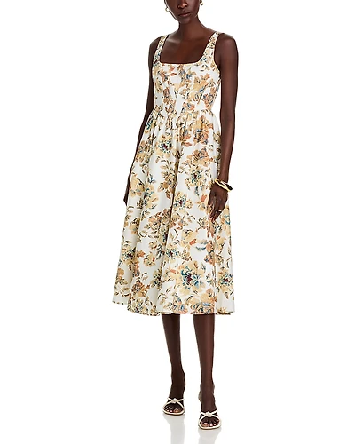 Wayf Desi Corset Midi Dress