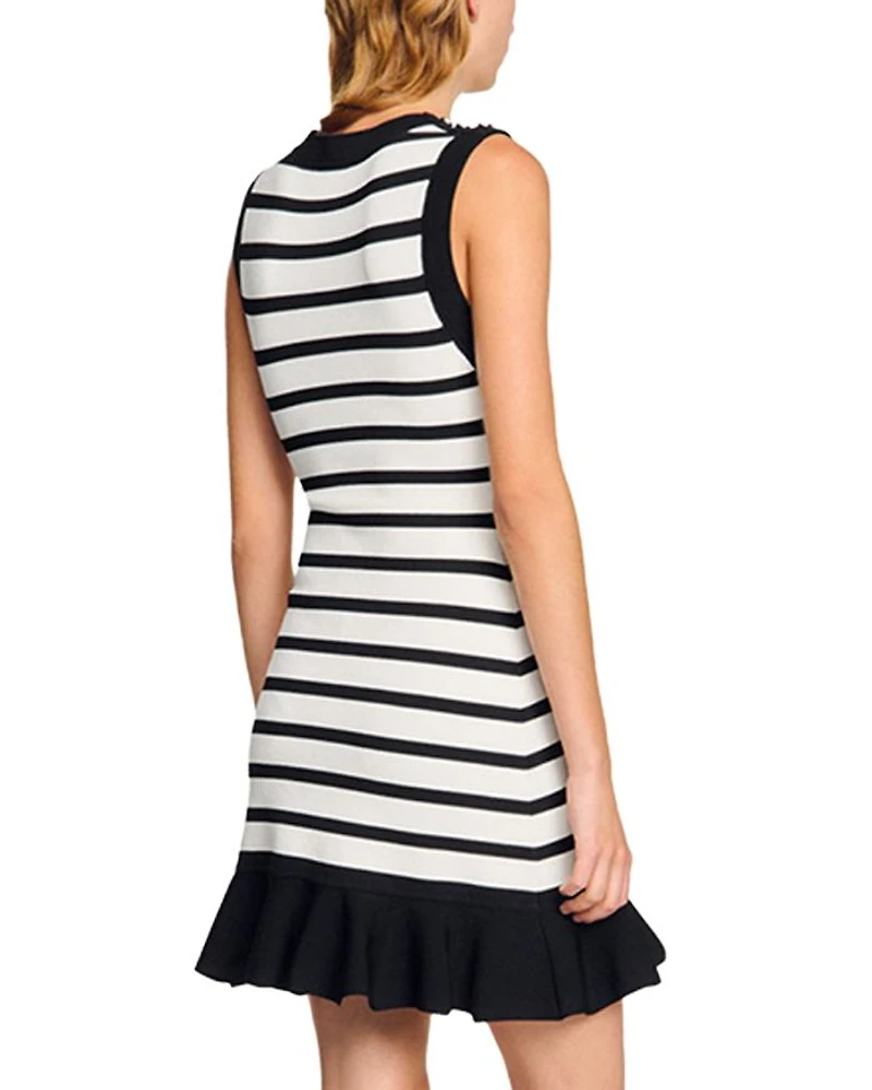 Striped Knit Short Dress