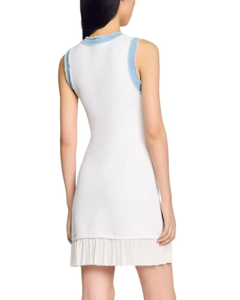 Short Knit Dress with Ruffles